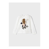 Mayoral Girls Ivory with Navy Long Sleeve T-Shirt